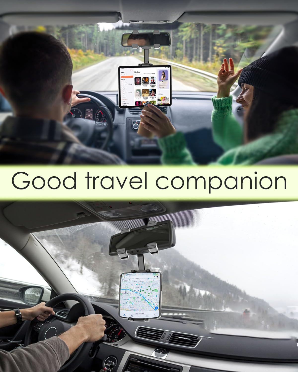 Specchietto retrovisore per auto con supporto per cellulare