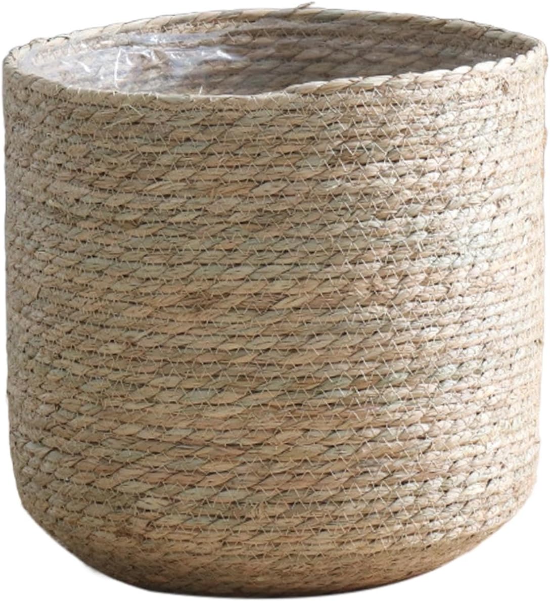 Plant Basket Flower Basket,Round with Liner Container Hand Woven Plant Flower Pots for Party Bedroom,Farmhouse Indoor Outdoor, Medium