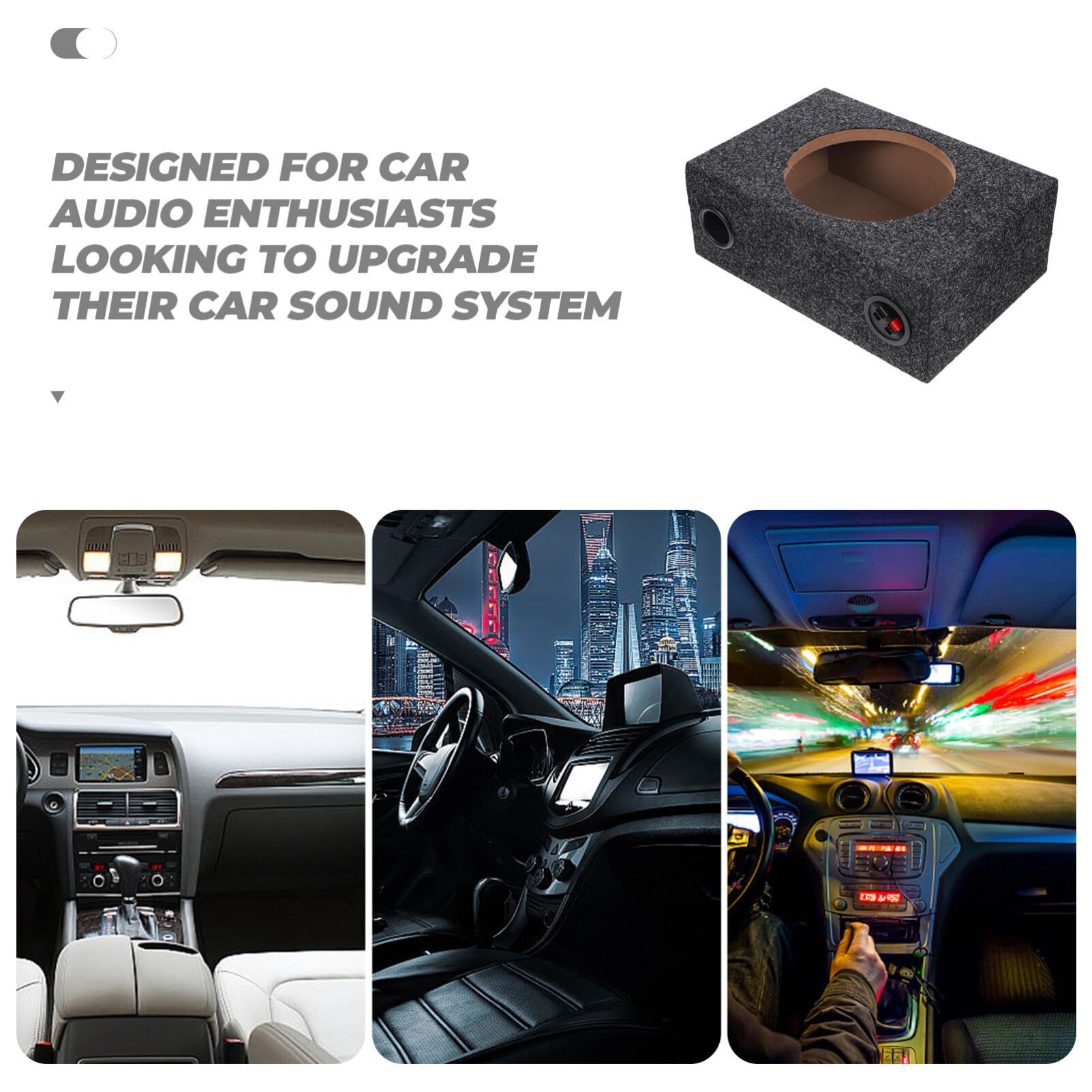 Uonlytech Scatola Per Subwoofer Auto Struttura Sigillata e Rivestita Facile Da Installare Per Audiofili e Appassionati Di Fai Te Materiali Resistenti Per Suono Potente e Immersivo