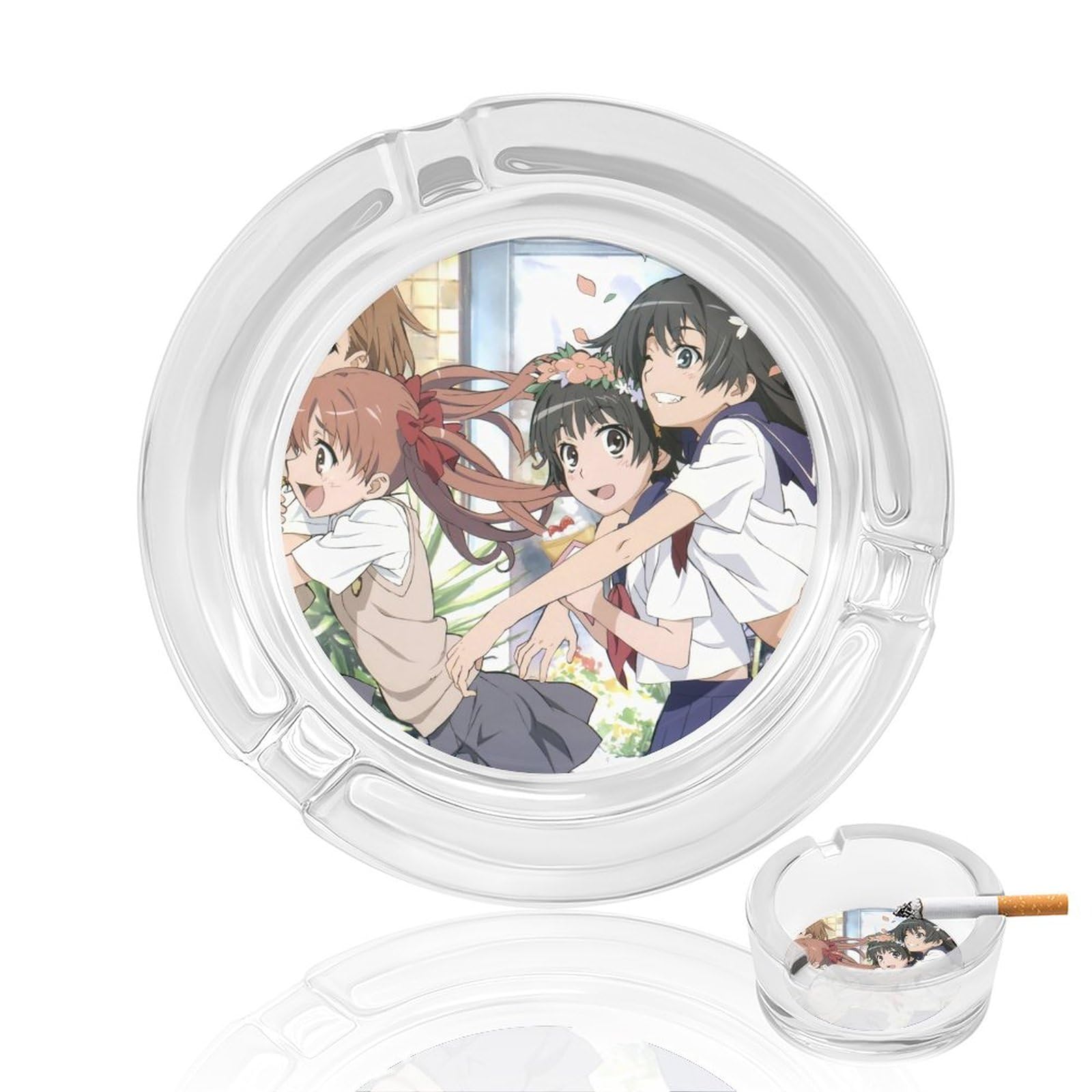 Amazon.co.jp: ガラス灰皿 可愛いアニメ柄 とある科学の超電磁砲 新井