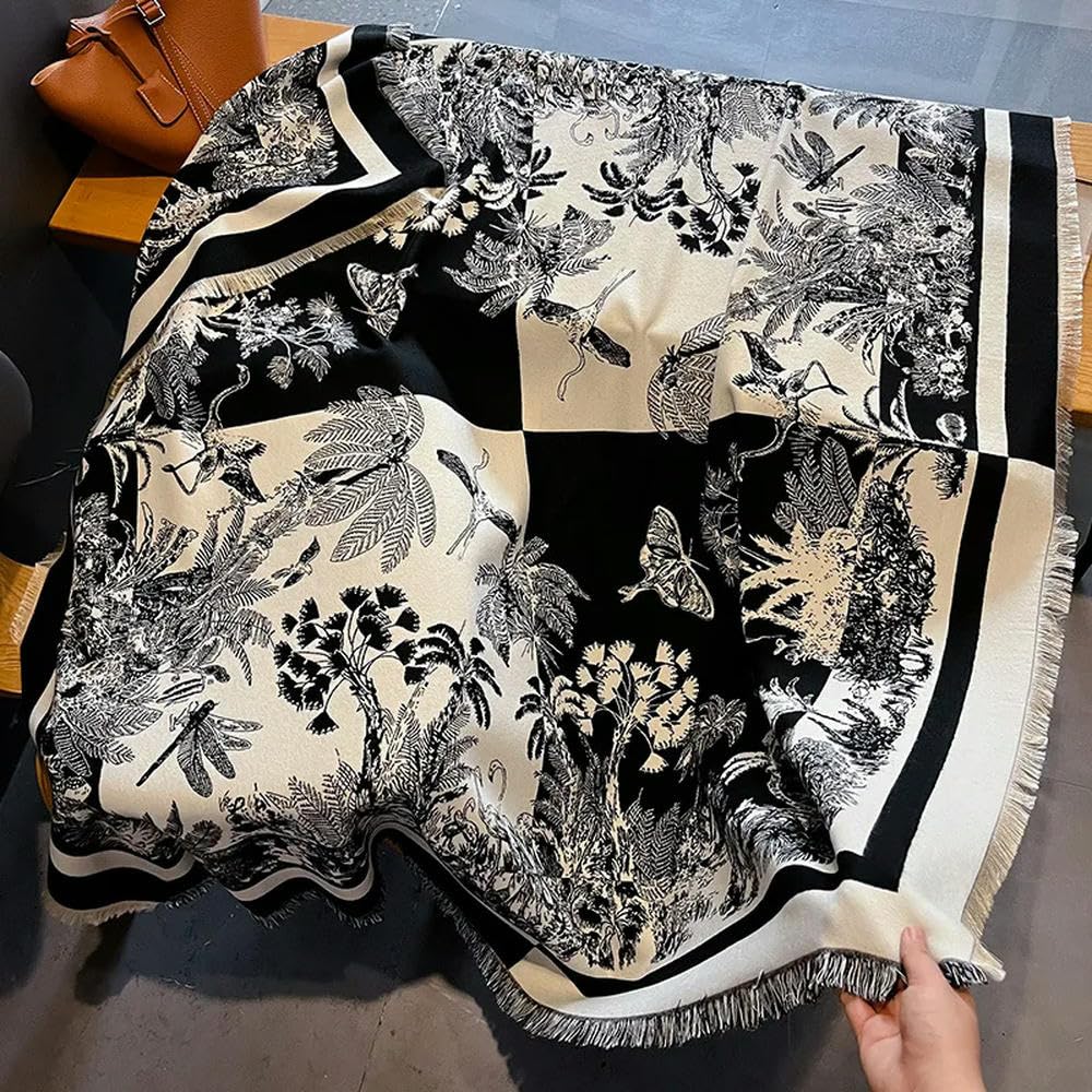 Bufanda de Invierno de Lujo para Mujer, pañuelo cálido de Cachemira, chales para Mujer, Bufandas Gruesas y Suaves, Bufandas con borlas, estolas