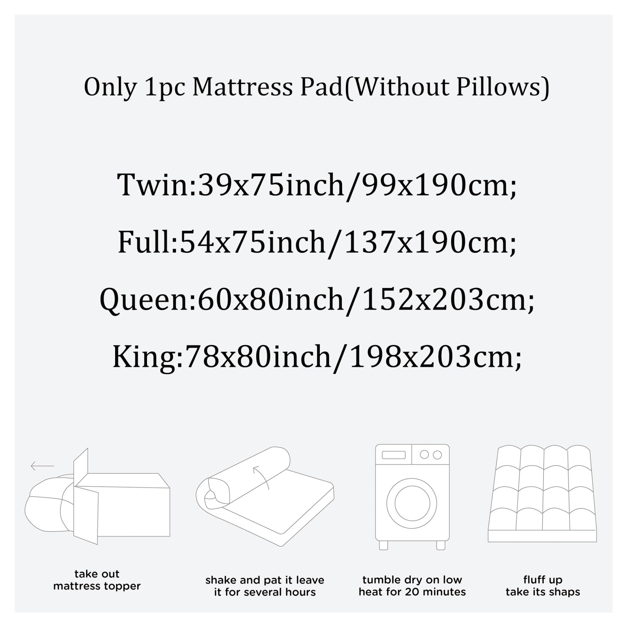 Protector de colchón refrescante, Acolchado y Ajustable, cubrecolchón Transpirable para Cama(Gray,Queen-60x80inch)