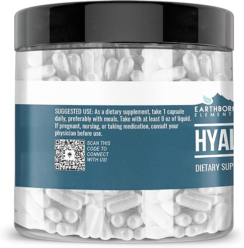 Miniatura 3 de Earthborn Elements Ácido hialurónico 200 cápsulas, puro y sin diluir, sin aditivos