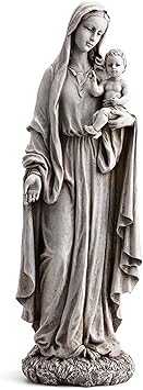 Avalon Gallery Outdoor Sculpture - Marian Garden Collection for Home or Church, 23" Tall, Madonna with Child