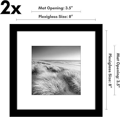 Vista 429 de Americanflat Portarretratos de 8 x 12 pulgadas con plexiglás pulido, juego de 2 portarretratos de 6 x 8 pulgadas con paspartú o para fotos de 8 x 12