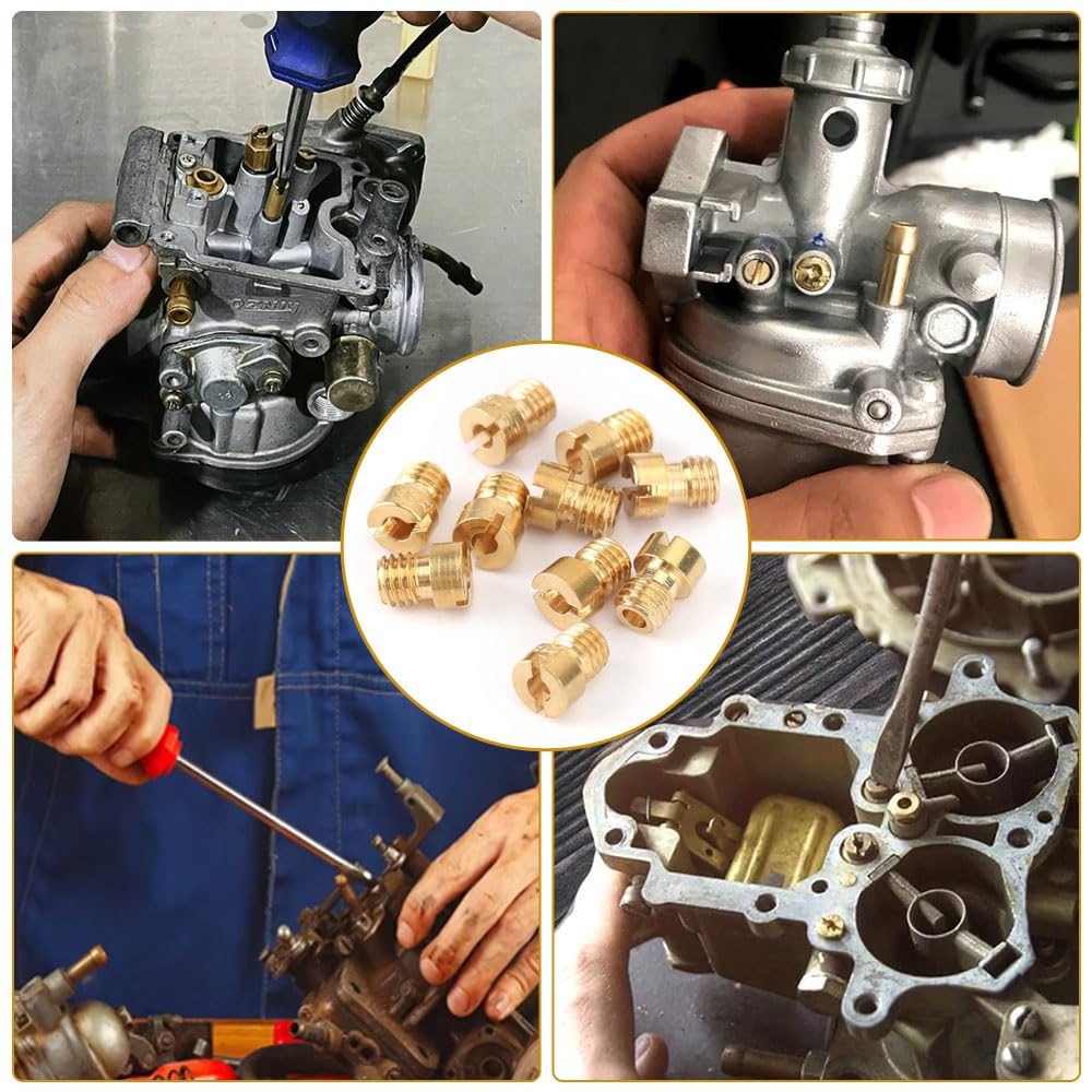 20 Piezas M4 Boquilla Principal de Carburador con 15 Agujas de Limpieza Boquillas Principales de 4 mm 50-72,75-98 M4 Kit de Surtidores de Carburador para GY6 50cc 139QMB Scooter Carb PZ19