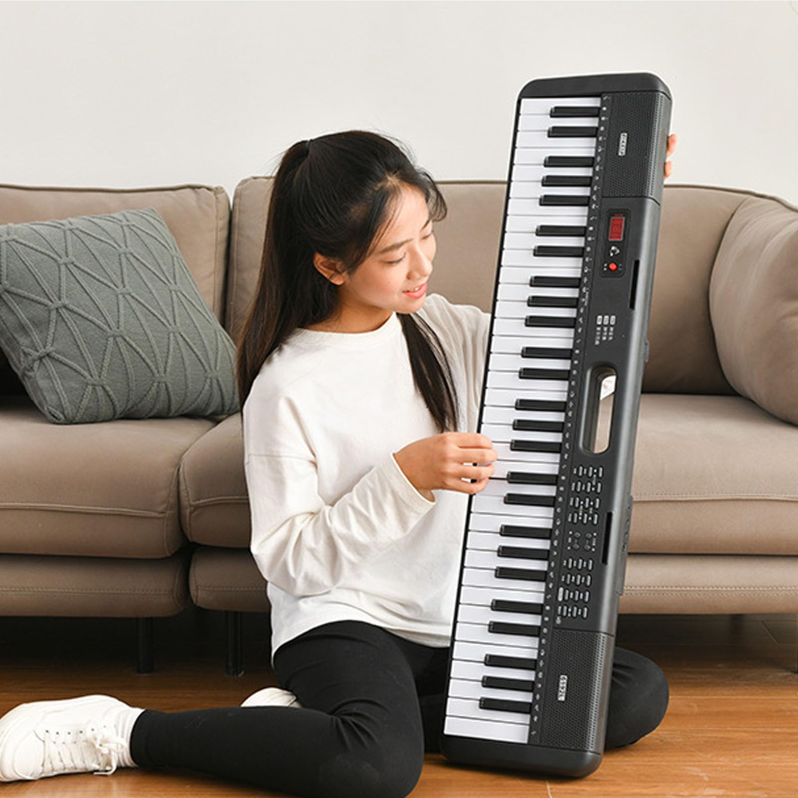 61 tastie per per per elettronica per digitale tastiera musicale con microfono per altoparlanti incorporato per principianti adulti bambini che imparano strumenti musicali neri