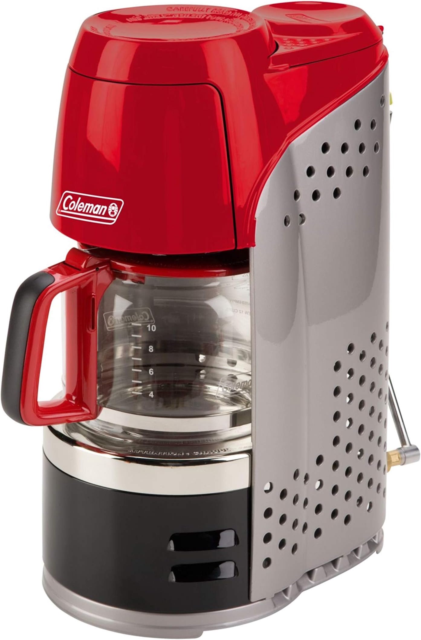 QuikPot 10-Cup Propane Coffee Maker, 4500 BTUs Brews 10 Cups in 18 Mins, Efficient Coffee Brewer for Camping, Hunting, Tailgating, & More, Dishwasher Safe