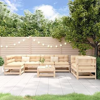 YAFF Garden Lounge Set Natural Pine Solid Pine Wood,Plywood Large,Outdoor Furniture Sets-3186452