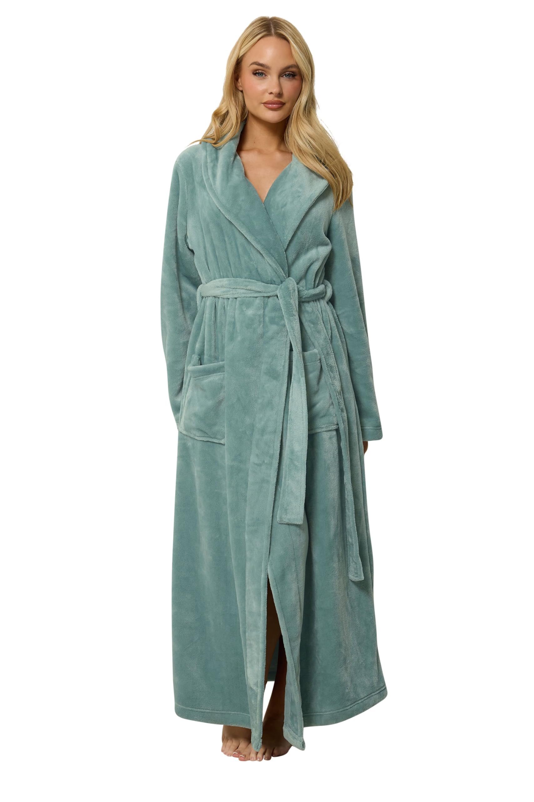 M&Co Grey Super Luxe Maxi Dressing Gown - Women's