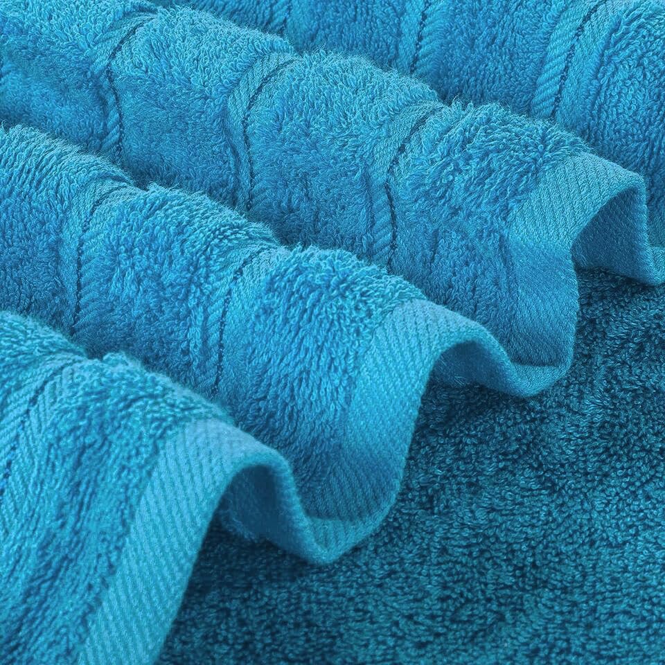 Serviette de bain extra large 150x200 cm drap de douche coton bleu sarcelle - 8