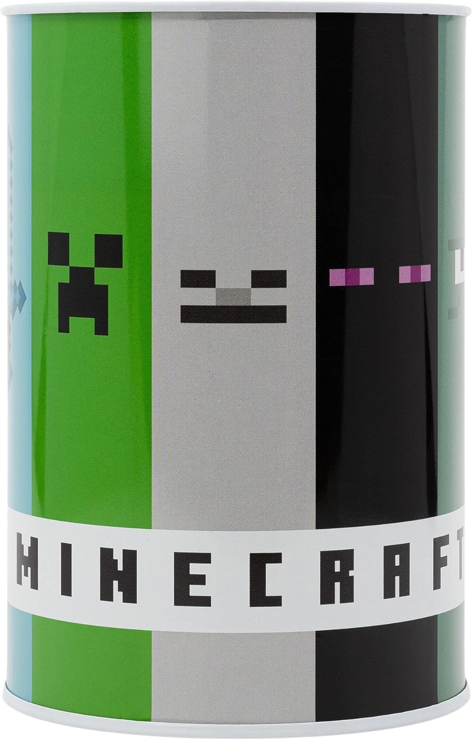 Srv Hub Minecraft Metal Piggy Bank – Kids Money Box Break To Open – Gaming-Themed Cash Tin For Saving Coins & Notes For Gamers Size-15Cm