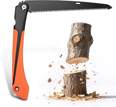 Folding Hand Saw, 10 in Pruning Saw with Triple-Cut SK5 Blade