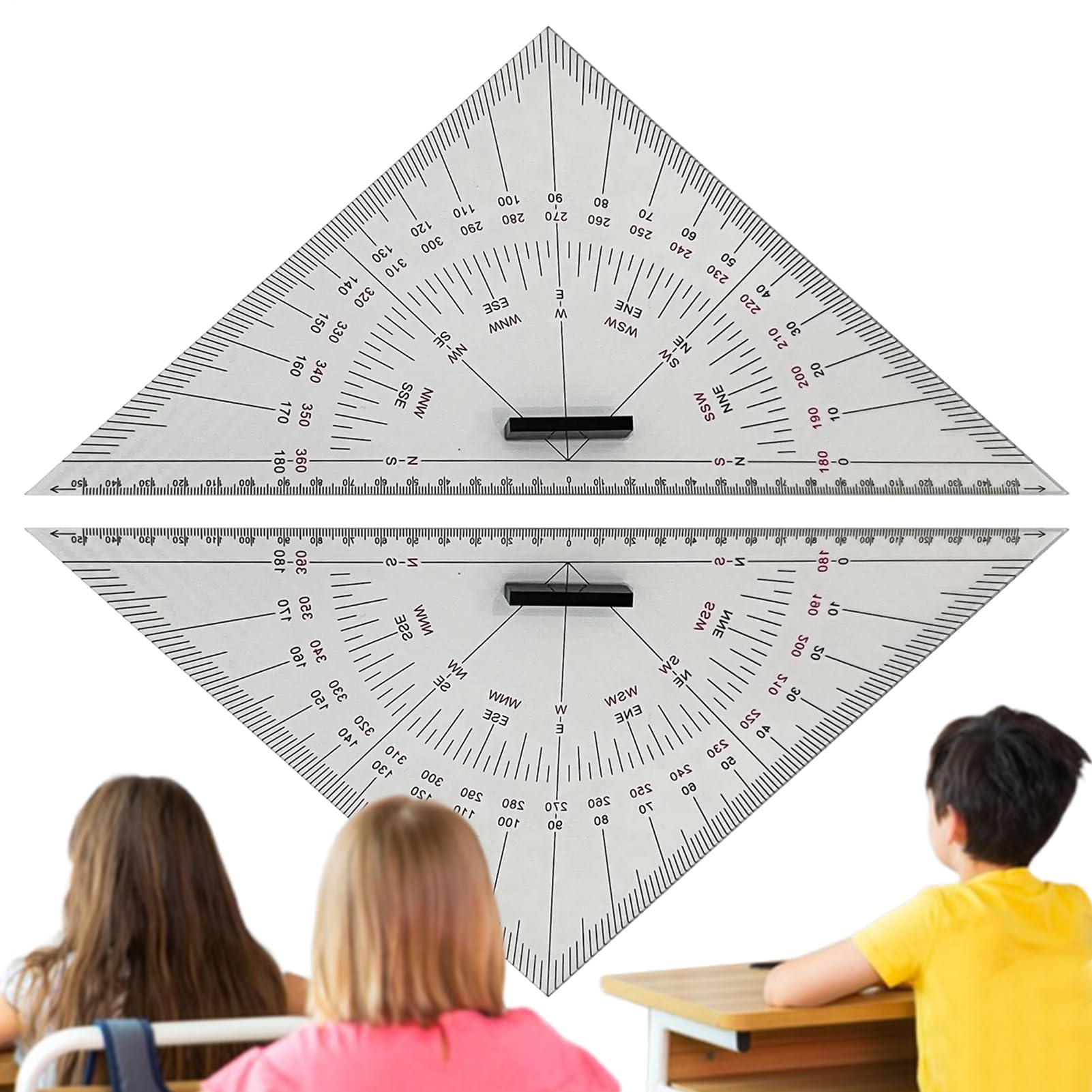 Zeichenwerkzeuge, 2-teiliger Acryl-Architektur-Schiffsmaßstab, 300 mm Seekartenplotter