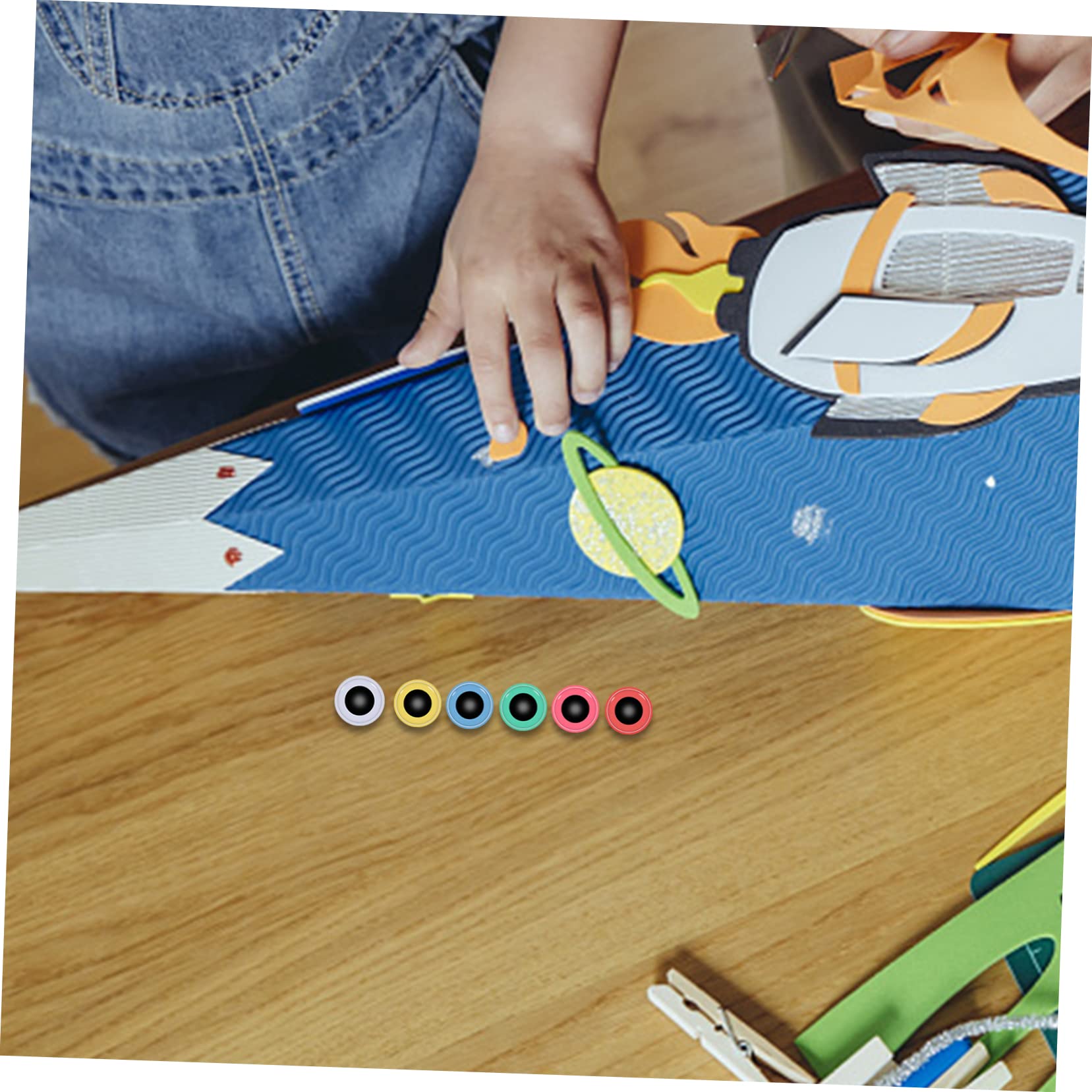 ARTIBETTER 2sets Plastic Doll Making Sculptures Props DIY Hand Made Doll Eyes Adhesive Googly Eyes 200pcs*2