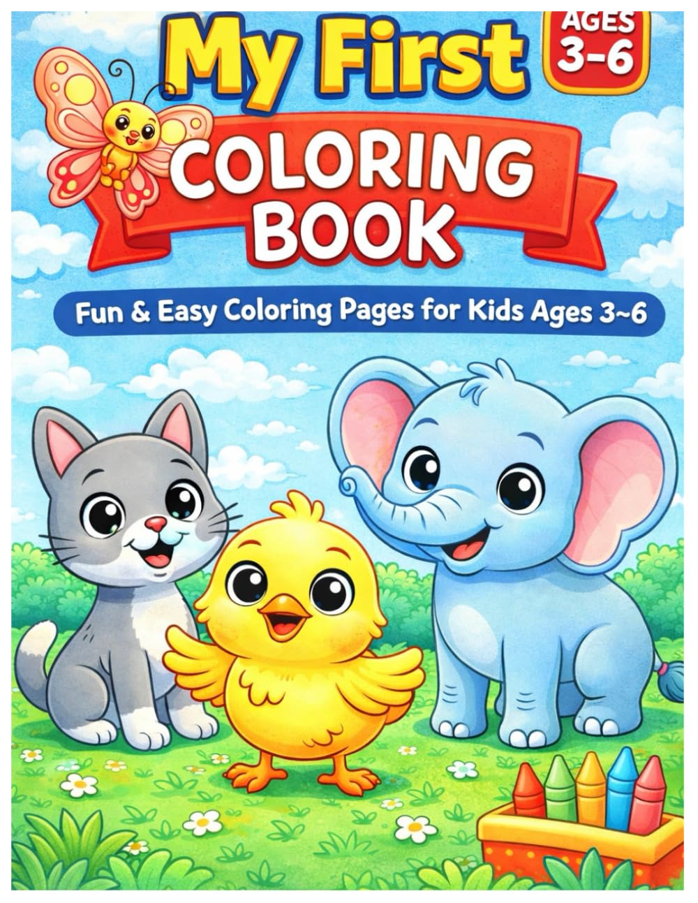 coloring book: fun and easy coloring pages for kids ages 3-6