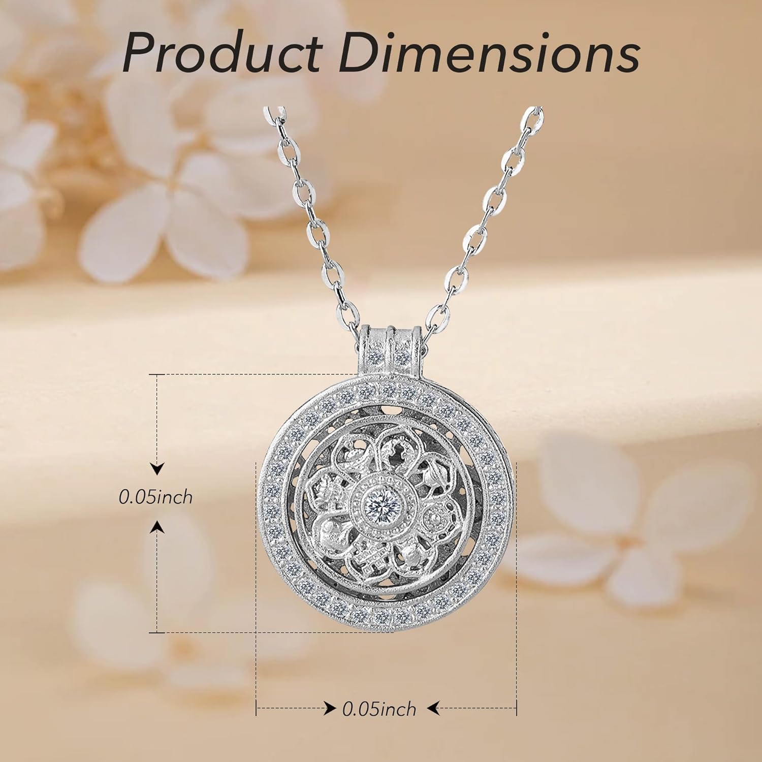 Sterling Silver Circle Necklace for Women - Rotating Circle Pendant Y Necklace, Fine Silver Necklace with Pendant, Gift for Her - Image 6