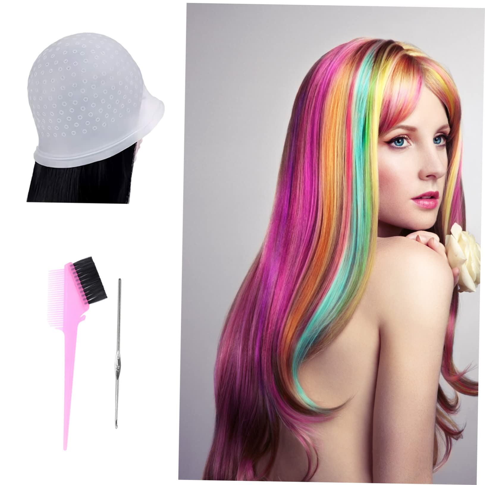 Set per Mèches Cuffia in Silicone 11 Pezzi per Tintura