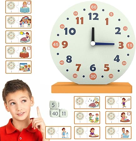 Amazon ティーチング クロック キット 時間学習時計を教える子供たち 家庭用学用品 幼稚園児の学習活動 モンテッソーリ教育活動のおもちゃ 子供 幼児へのギフト Betterday 知育時計 時計のおもちゃ おもちゃ