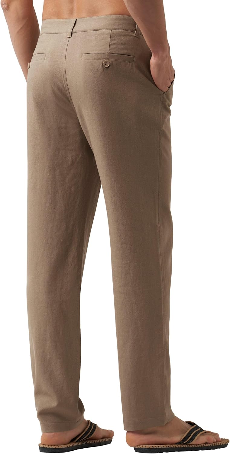 Willit Men's Linen Pants Casual Linen Dress Pants Drawstring Beach Summer Lightweight Trousers 29" 30" 32" - Image 4