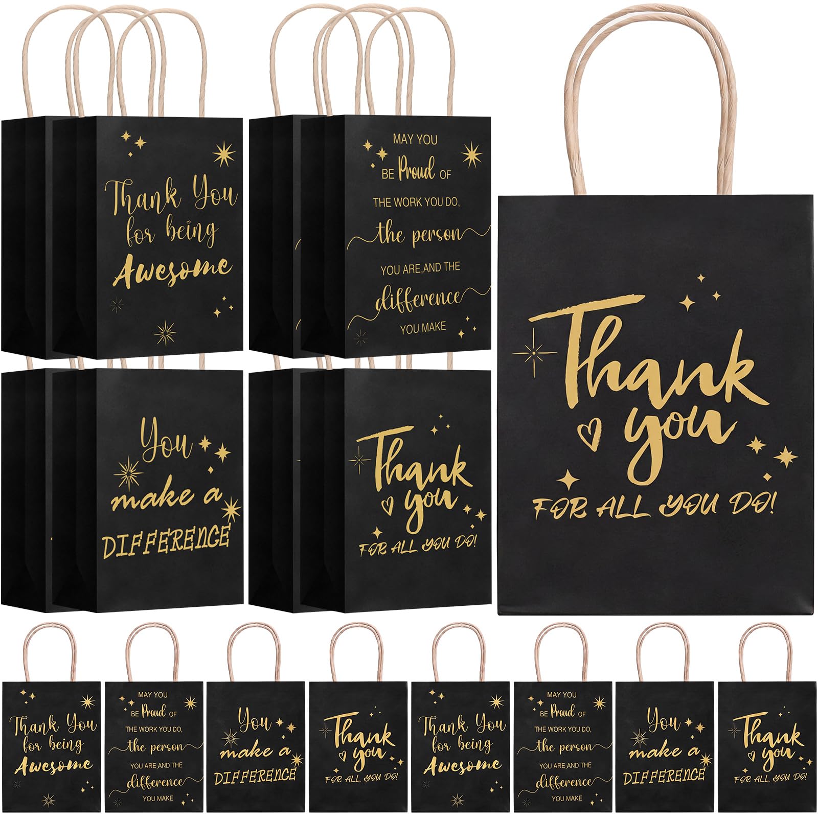 Gueevin 40 Pcs Thank You Gift Bags Bulk
