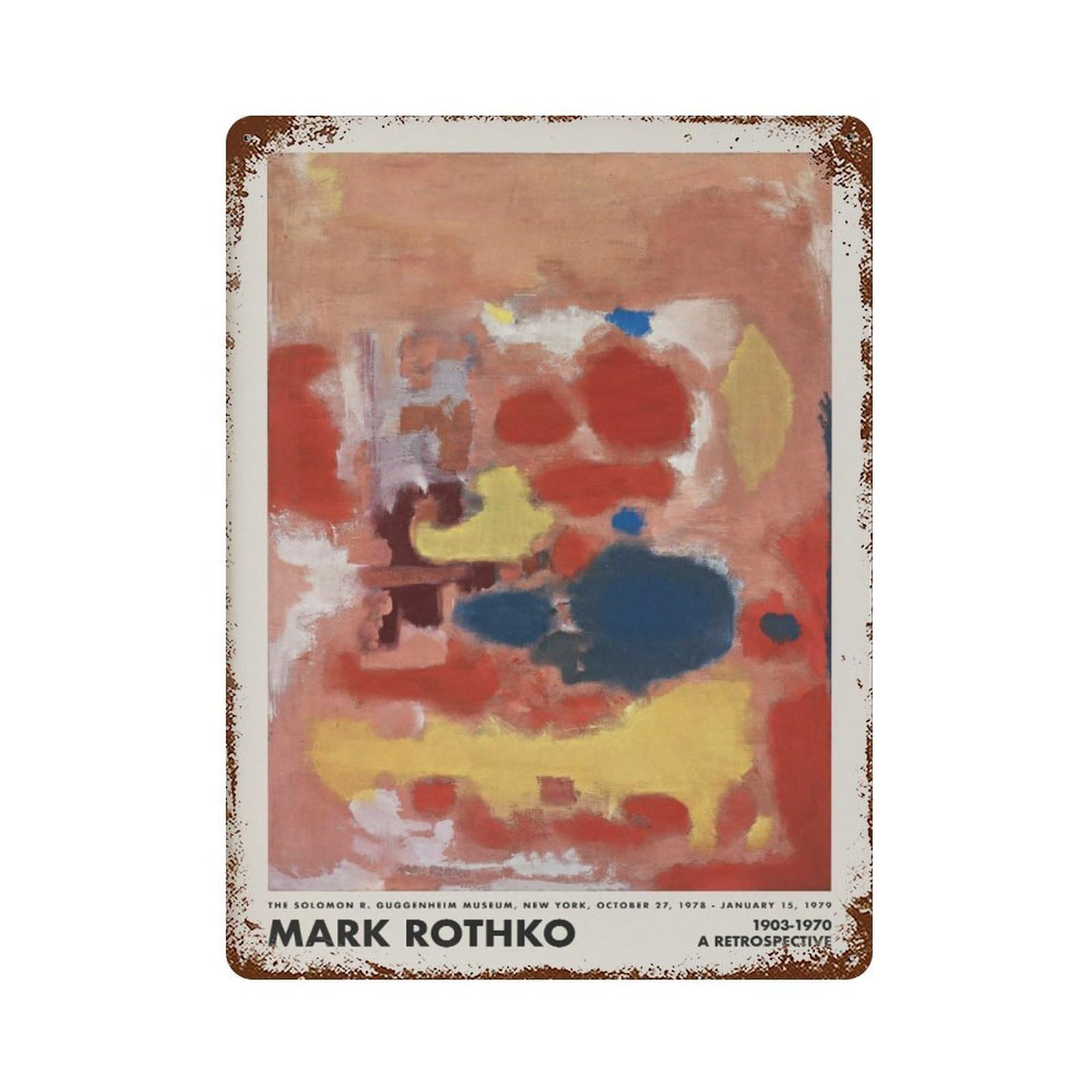 xiaoxiaoshen Rothko Abstract Expressionist Museum Decor Wall Decor Art Metal Tin Poster Modern Home Decor Art Home Bar Shop Decorations Vintage Sign 40x30cm