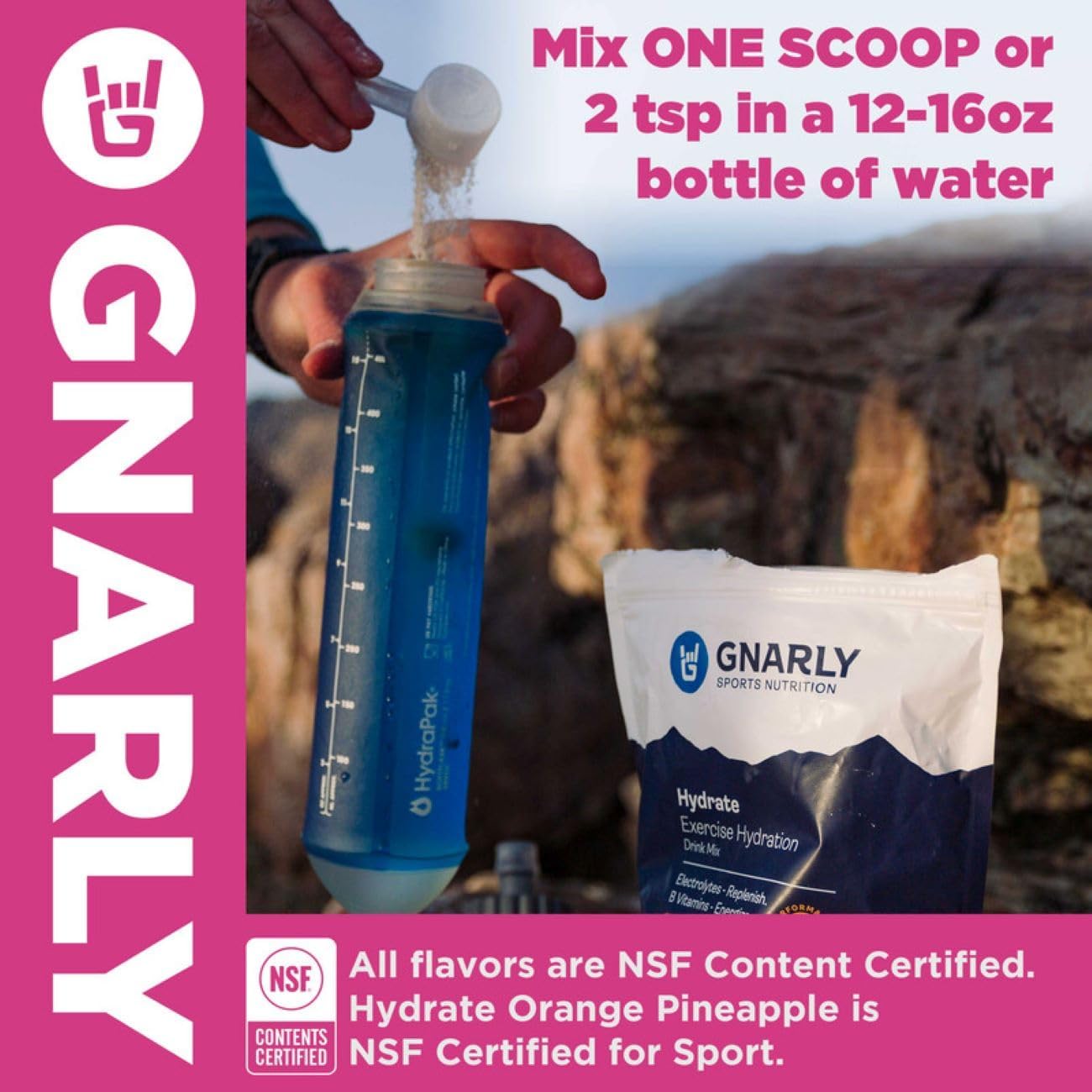 Gnarly Nutrition Hydrate Electrolyte Powder – Raspberry Exercise Hydration Drink Mix – NSF Contents Certified – Electrolyte Solution, Performance & Recovery – Raspberry, 14.10 oz Raspberry Bag (40 Servings) image 7 of 10 B09PC6BWZF