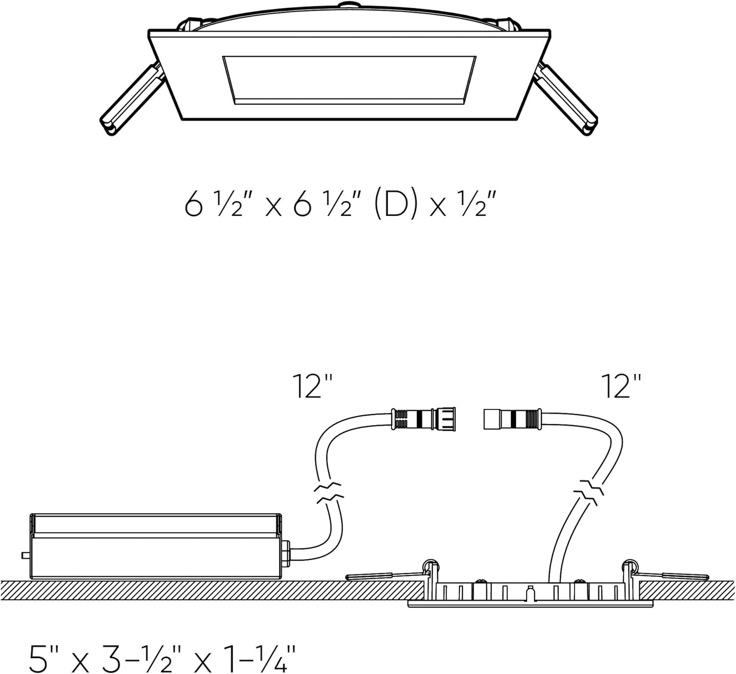 DALS 6 Inch Square Panel Light With Interchangeable Trims | CCT Color Selectable 3000K, 4000K, 5000K | 14W, 1060 Lumens | Dimmable Pot Light with Junction Box/Driver | Wet Rated | ETL Certified