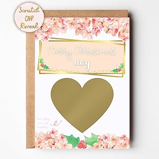 Christmas Scratch Off Reveal Personalised Card For Her | Surprise Scratch Off Reveal Card | Trip Holiday Surprise Reveal | Activity Message Reveal | Tickets Reveal | Xmas Scratch Card Gift