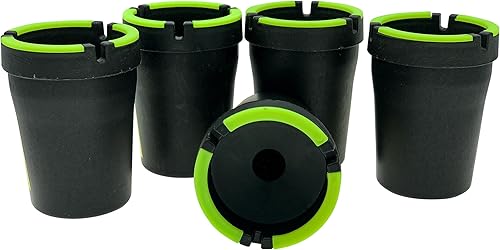 Paquete de 5 cubos que brillan en la oscuridad, cenicero para cigarrillos, autoextinguible, soporte para cenizas de automóvil, portátil, camión,