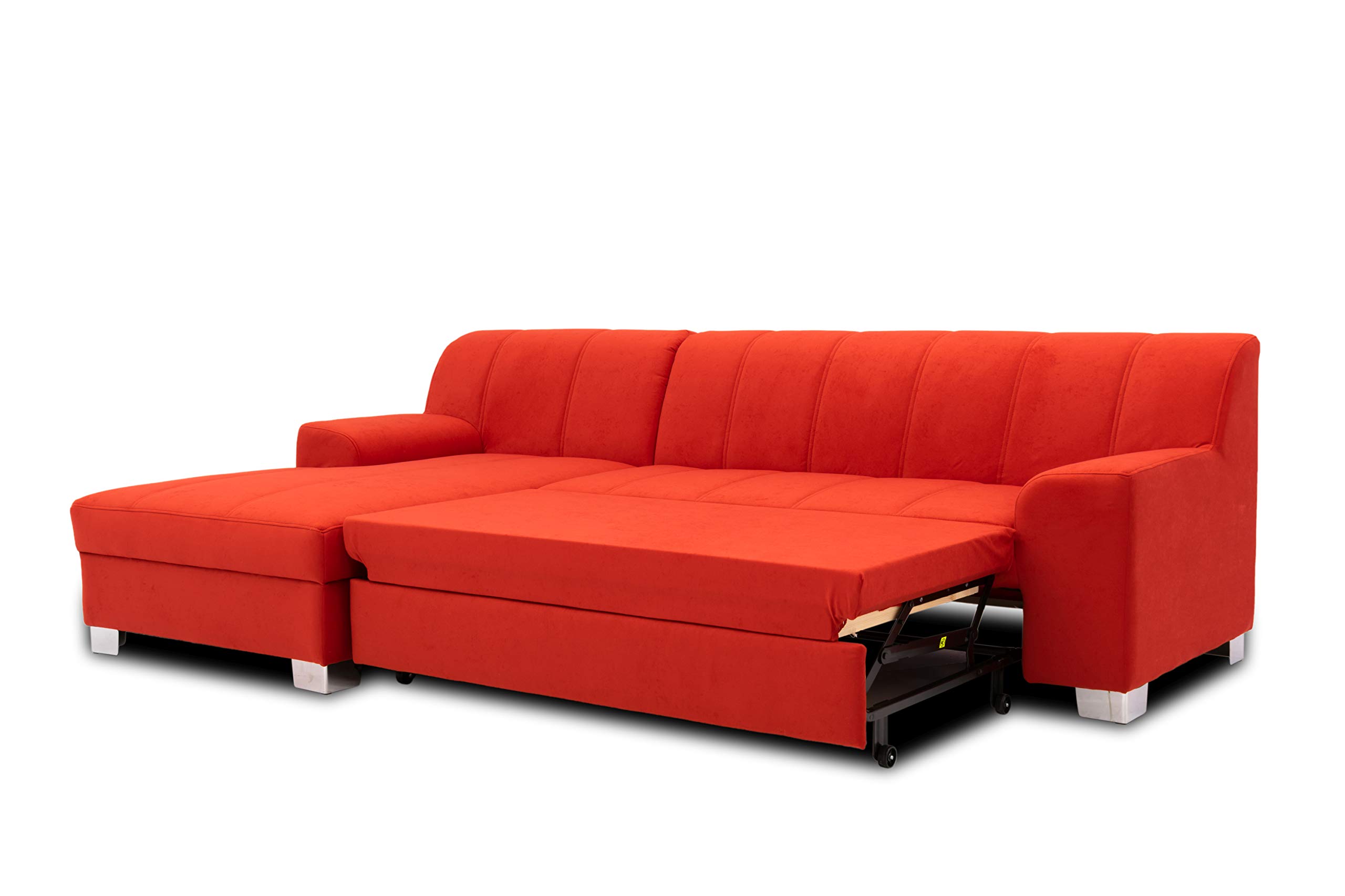 DOMO Divano Letto Angolare Capri - 239x152x75 Cm, Colore Cachi, Tessuto Resistente - Foto 3