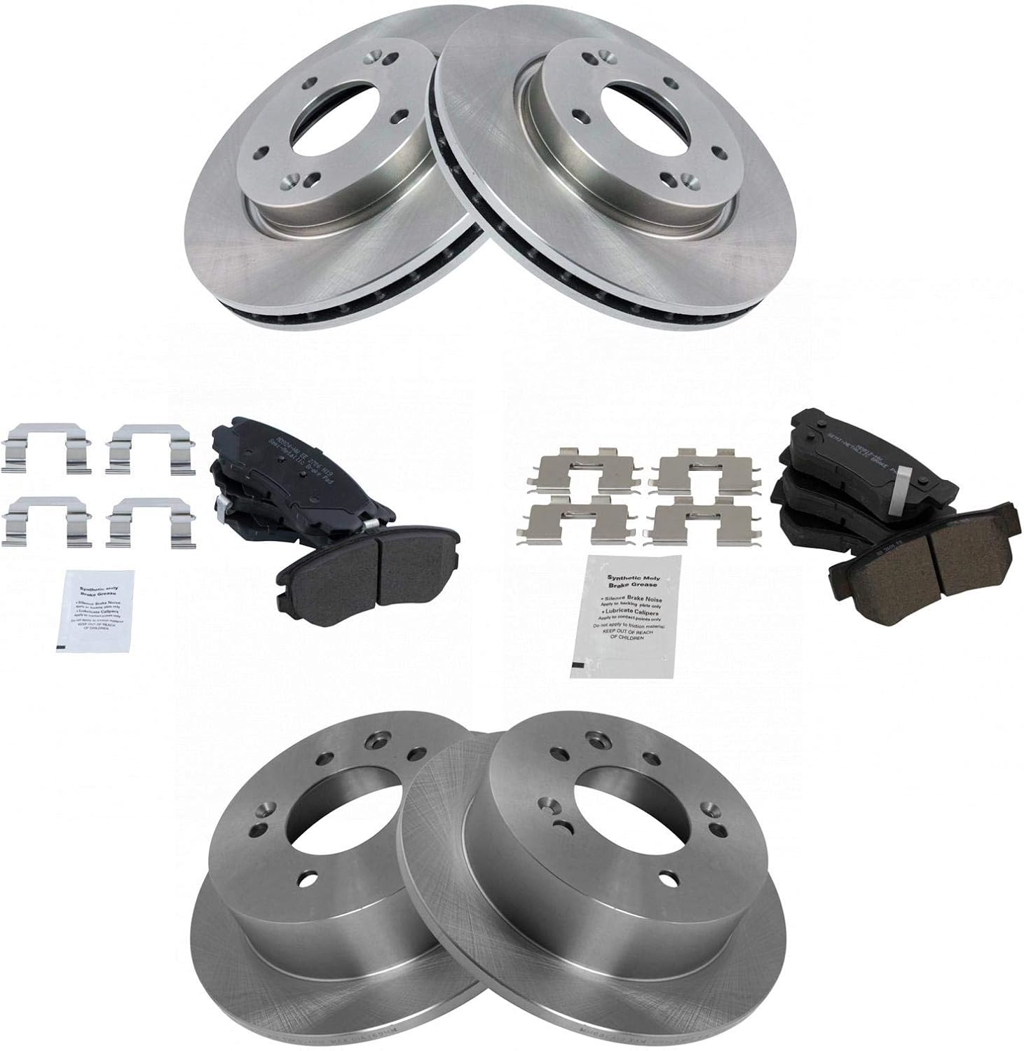 Metallic Brake Pad Rotor Set Front Rear Kit for 0710