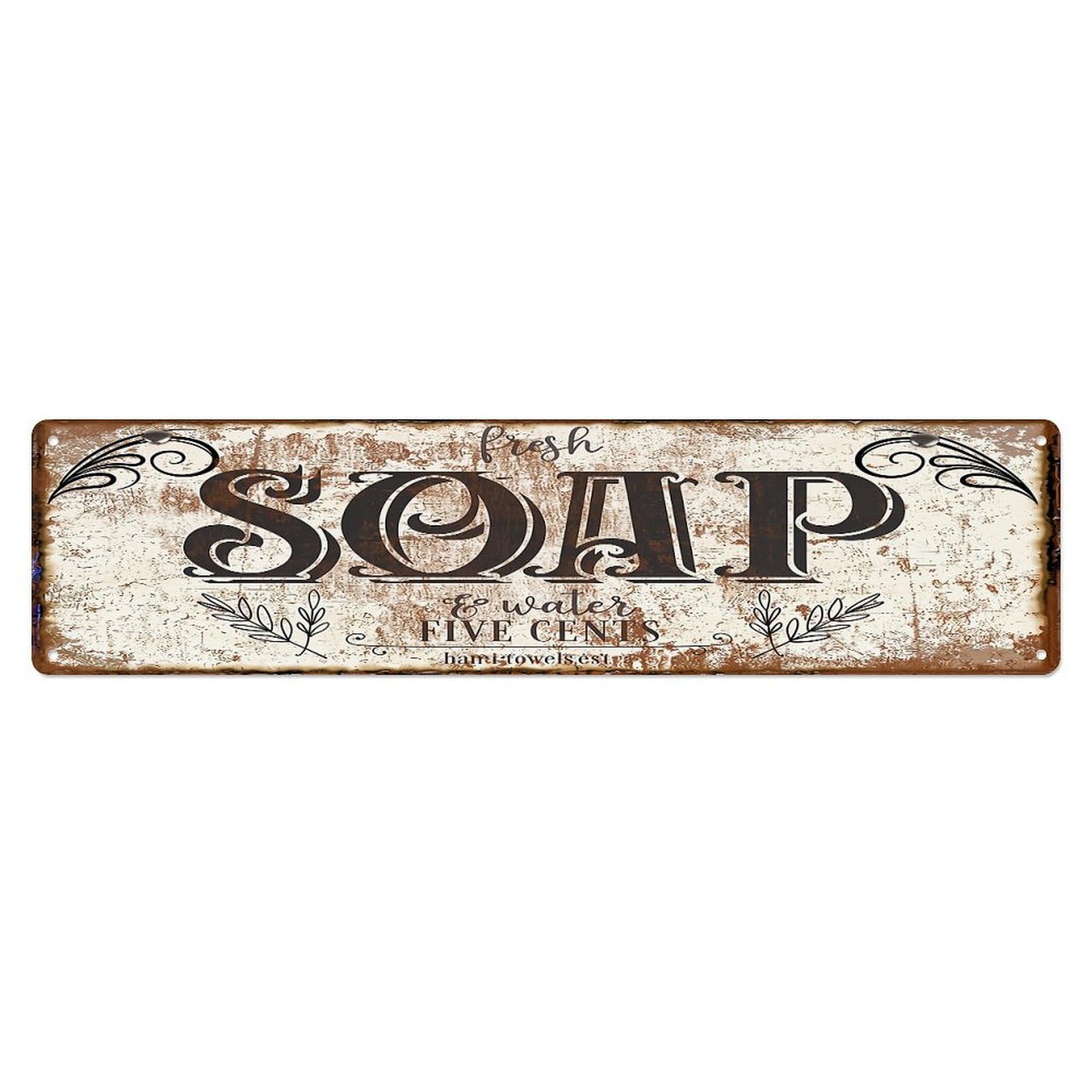 Fresh Soap Five Cents Sign Metal Tin Sign Plaque