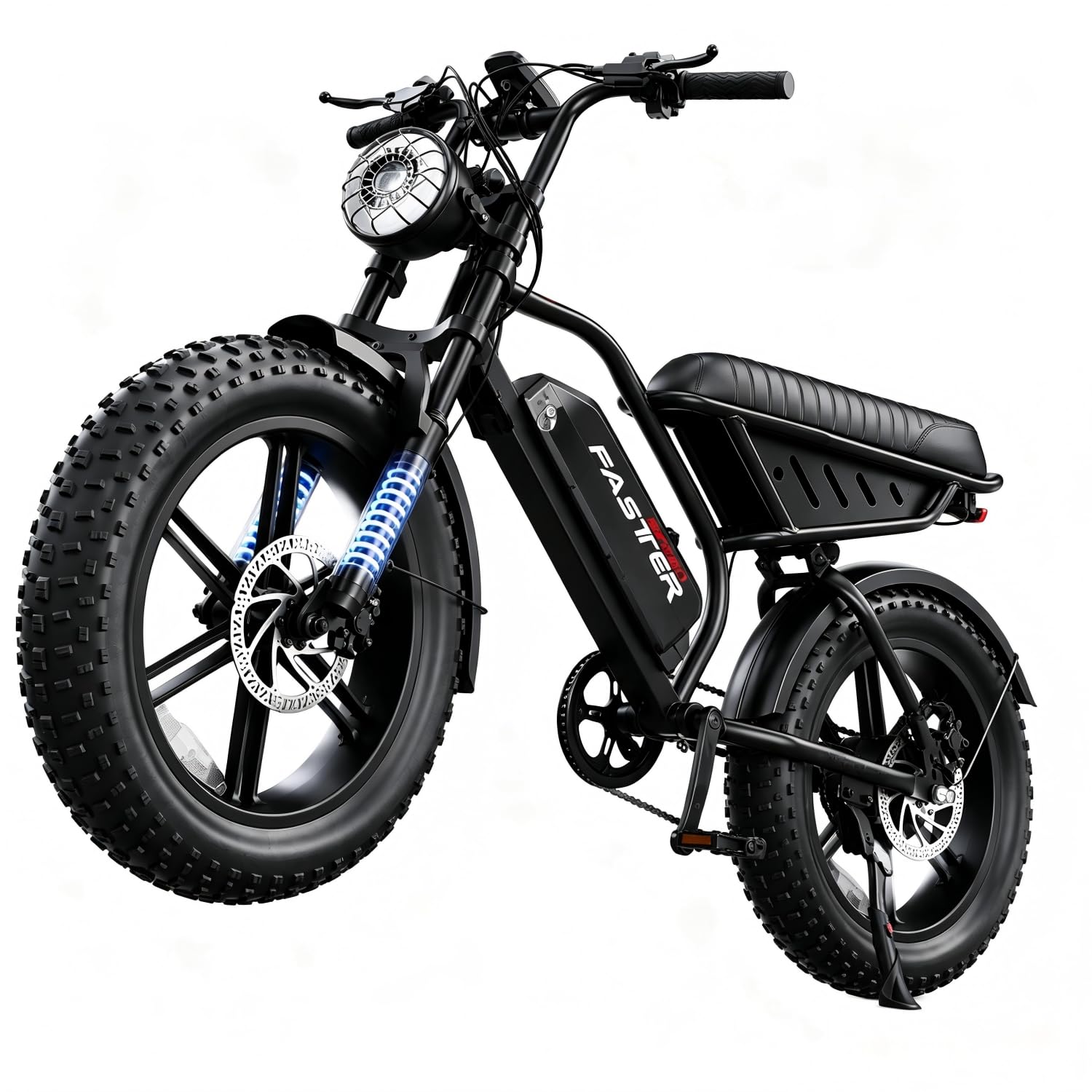 Moped Style Electric Bike for Teens-16 x 4.0 Fat Tire Ebike, Peak 750W Motor, NFC & Password Unlock, Long Seat, 48V 15.6Ah Battery, Up to 20MPH+, UL 2849 Certified