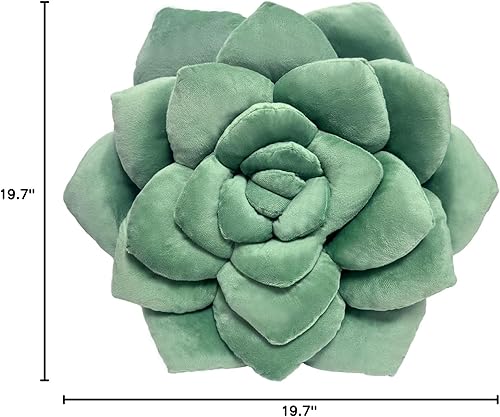Miniatura 7 de Almohada suculenta  Almohada decorativa de felpa cosida a mano, almohada de flores 3D, almohadas en forma de plantas, cojines de felpa para