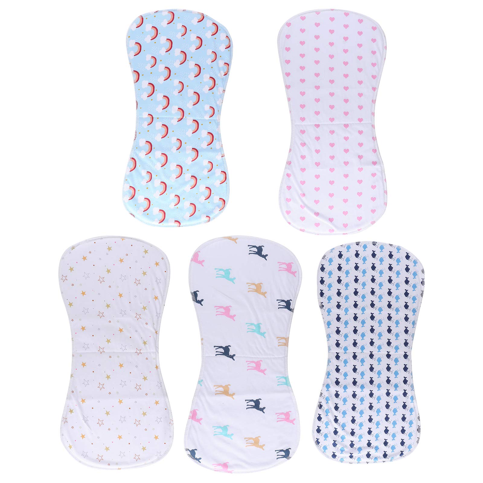 SUPVOX Paños De Algodón Para Eructar y Toallas Absorbentes Para Bebés Unisex, 5 Piezas, Tamaño Grande, Material 100% Algodón Puro, Uso Para Lactancia y Cuidado Diario De Recién Nacidos