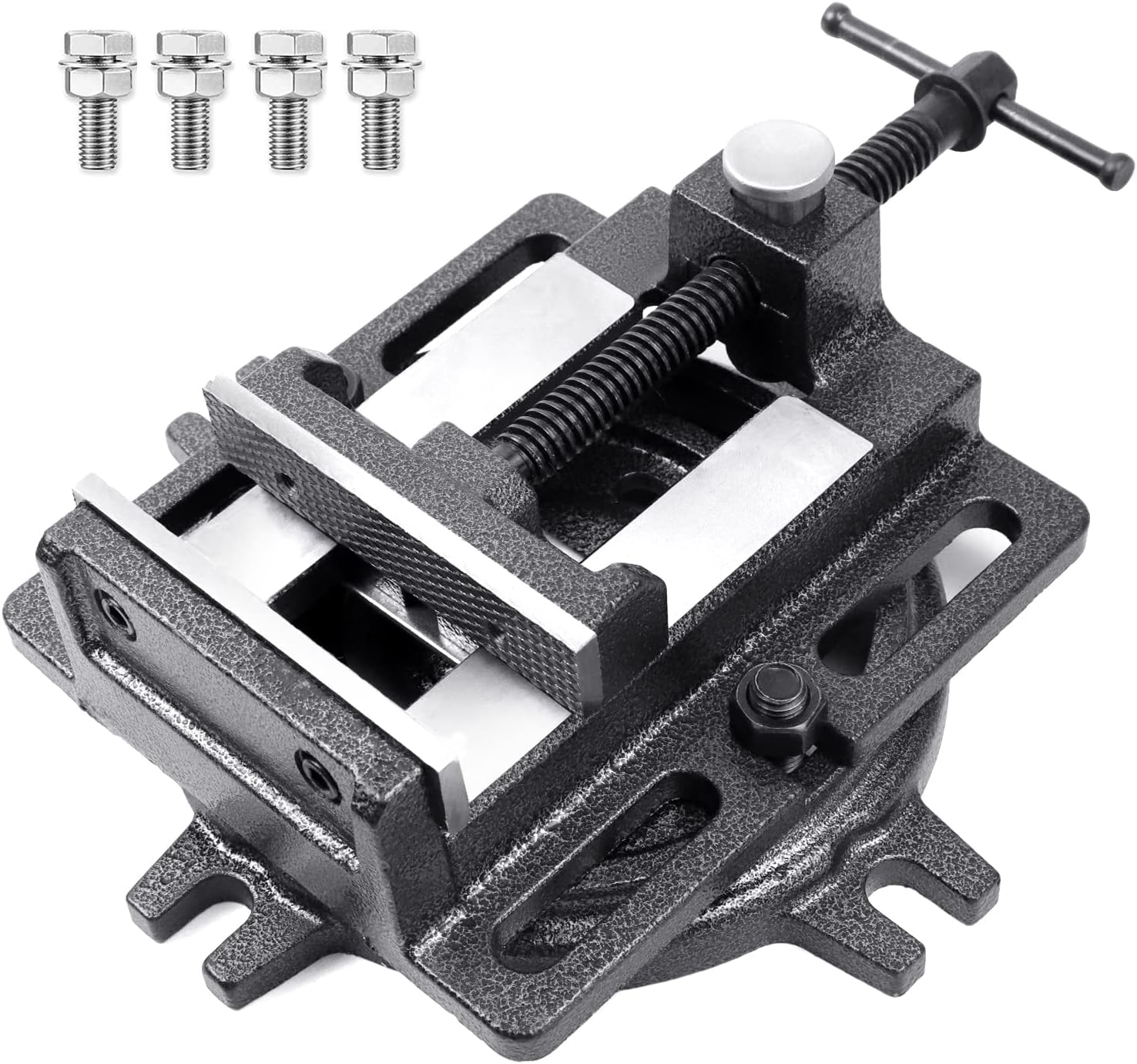 4" Drill Press Vise Quick Release Drill Press Vice with Swivel Base Heavy Duty Milling Vise 4.3" Jaw Opening Universal Bench Clamp for Benchtop Drill Presses