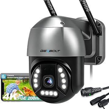 GENBOLT 4K PoE WiFi Security Camera Outdoor,8MP CCTV Camera IP Surveillance
