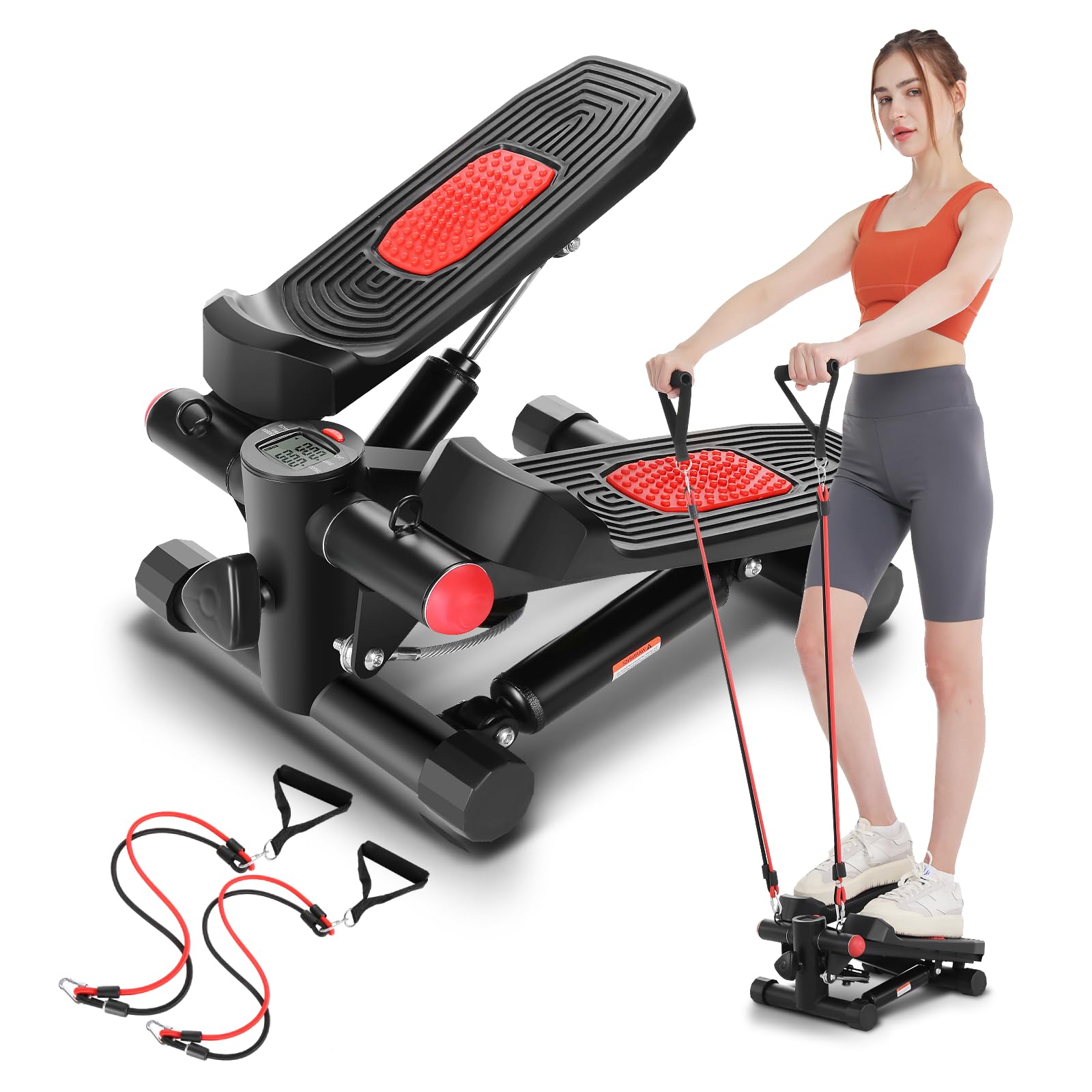Stepper Per Fitness Casa Con Bande Elastiche - Attrezzo Silenzioso Per Allenamento Completo