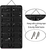 Vista 3 de AROUY Organizador de gafas de sol, organizador de gafas con bolsillo para colgar en la pared - Organizador de gafas de sol con 16 ranuras de fieltro