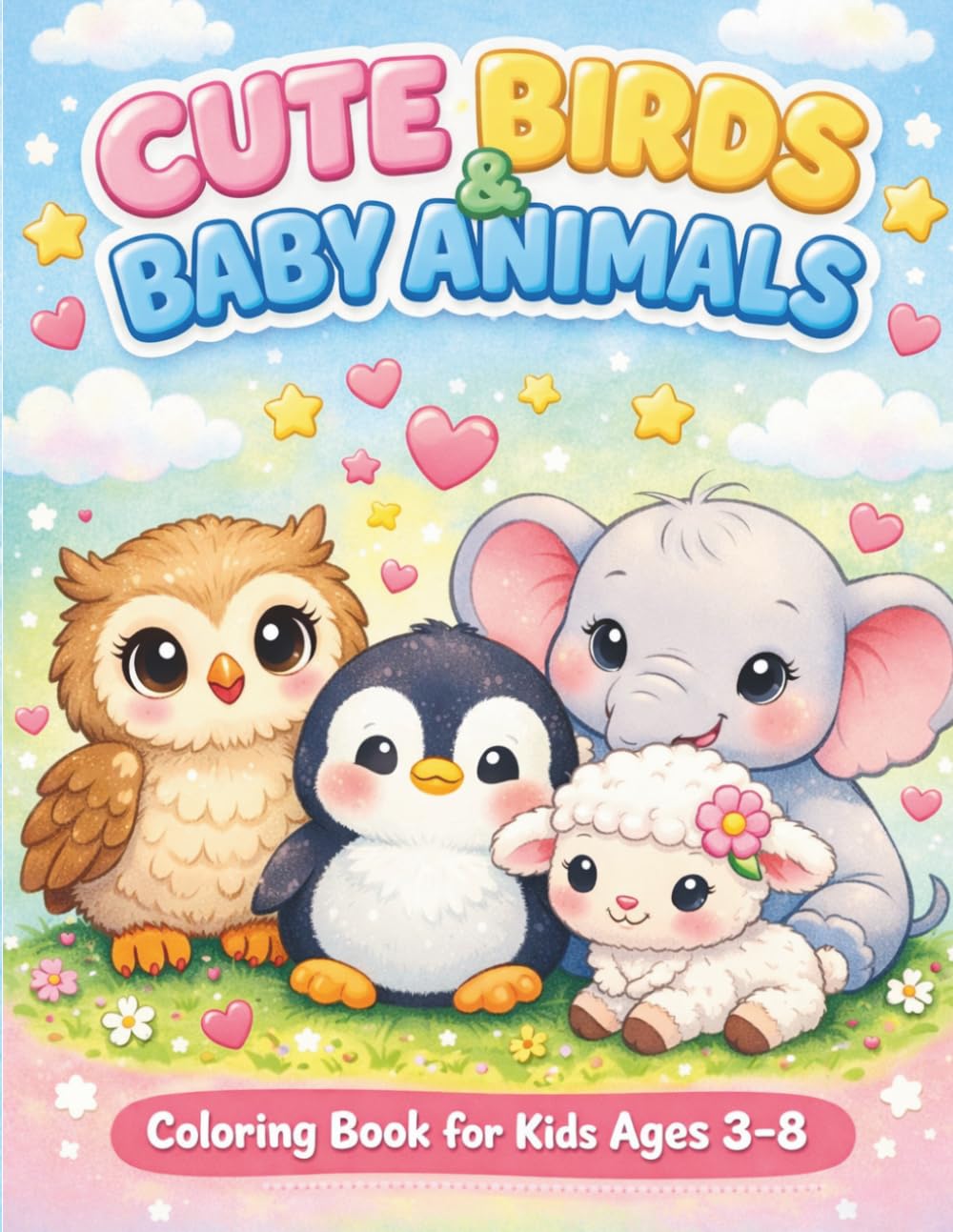 Cute Birds & Baby Animals Coloring Book for Kids