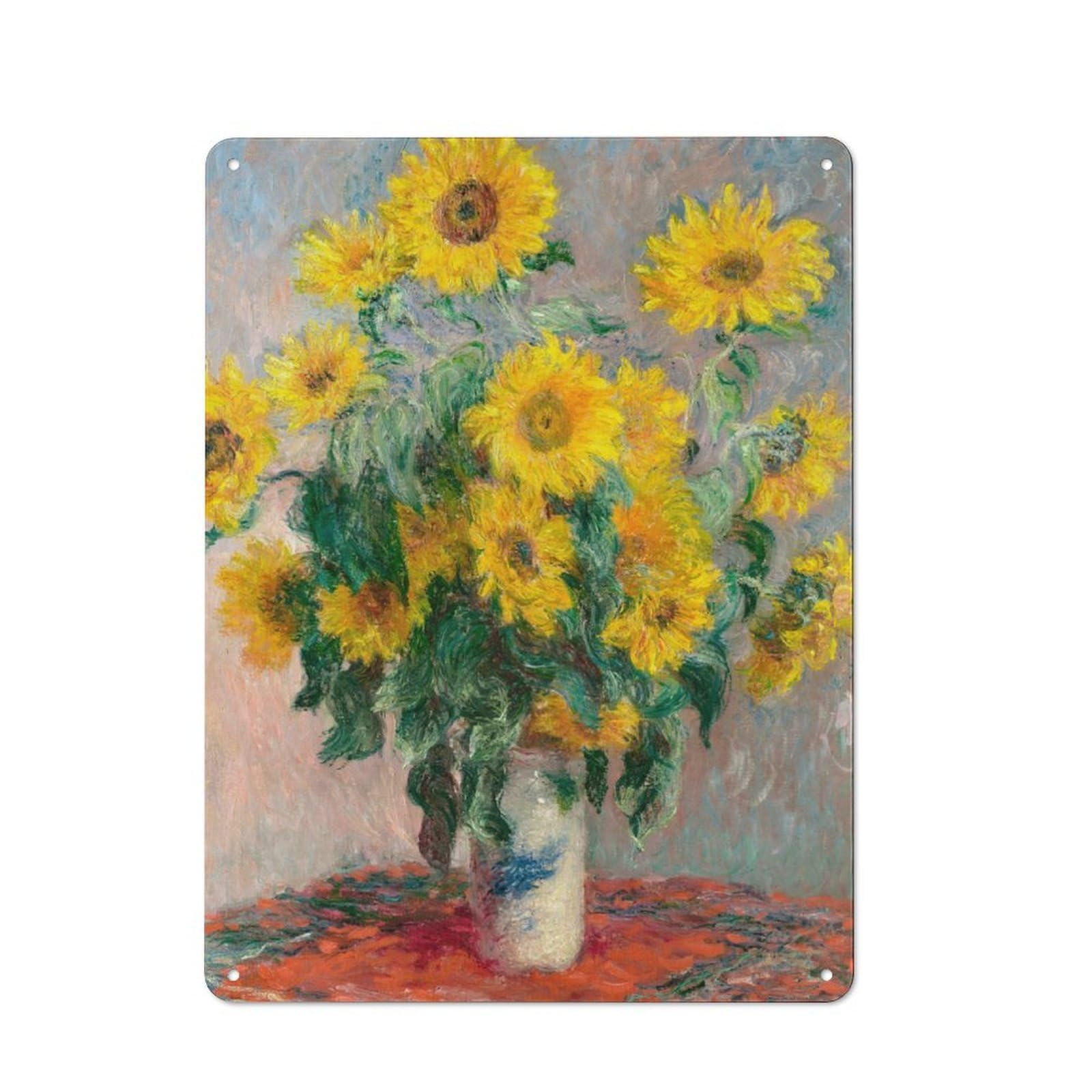 Junmoney Bouquet Of Sunflowers Rustic Tin Sign 40X30cm Featuring For Garage Or Workshop, For Updating Garage And Workshop After Moving