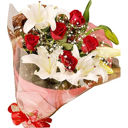 Amazon 誕生日 赤バラ カサブランカ花束flower Red Rose Bouquet For Birthday Anniversary 花束 オンライン通販 Amazon 誕生日 赤バラ カサブランカ花束flower Red Rose Bouquet For Birthday Anniversary 花束 オンライン通販
