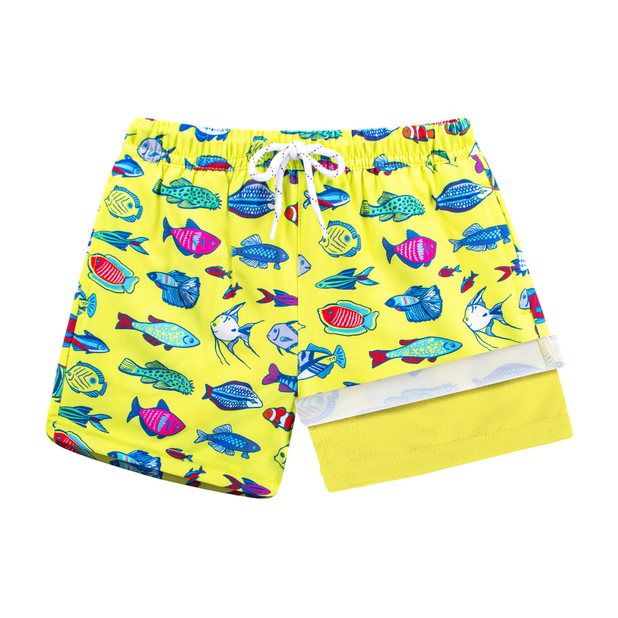 BRISIRA Toddler Boys Swim Trunks Swimsuit Boys Bathing Suit Compression Boxer Brief Liner Anti-Chafe Little Kids Baby 12m-5t