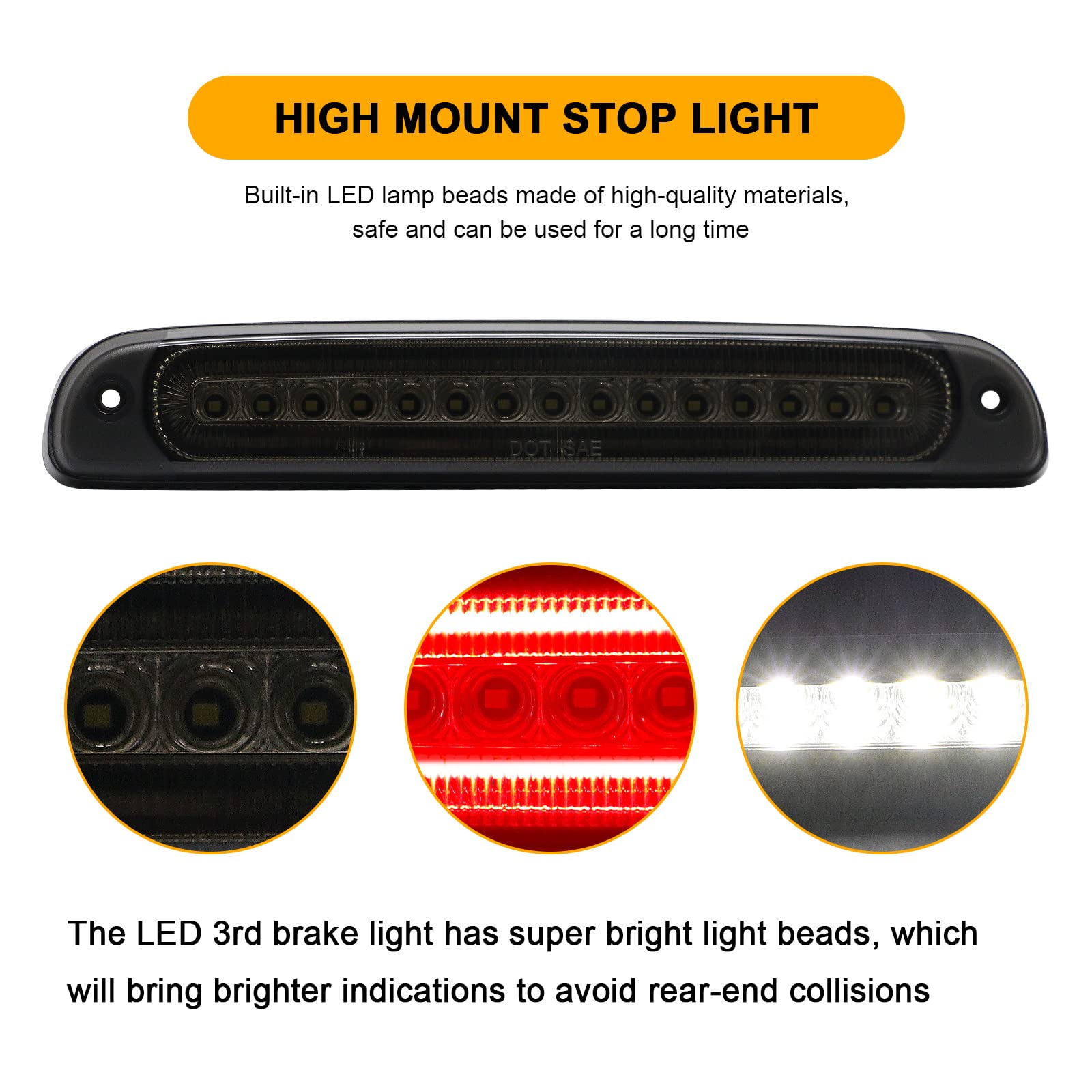 Third Brake Light High Mount Stop Lamp For 1995-2016 Ford Ranger F250 F-350 - Foto 3