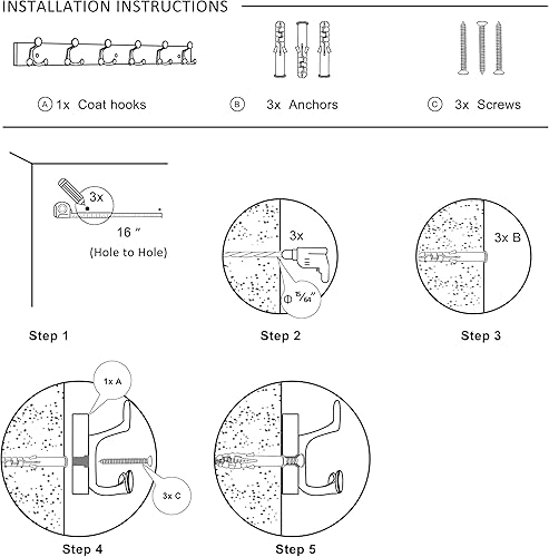 Miniatura 50 de SKOLOO Perchero de madera blanca de 17 pulgadas con 3 ganchos triples, ideal para entradas familiares, aulas y almacenamiento de suministros para