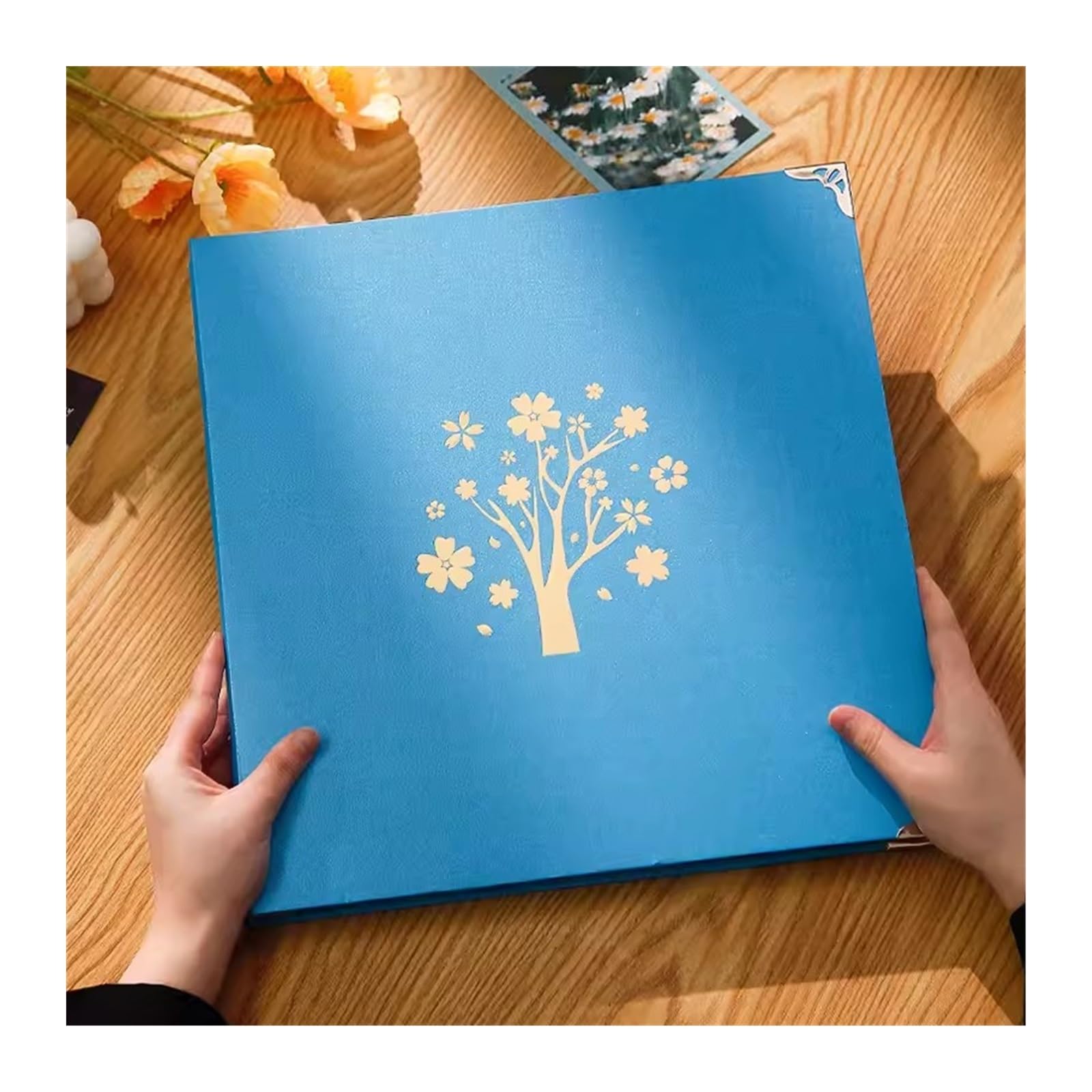 Fotoalbum Albumbuch, handgefertigt, selbstklebend, Kleisteralbum, laminiert, DIY-Fotoalbum, Familie, großes Fassungsvermögen, zufällige Kleisterfotospeicherung, Erinnerungsalbum Fotobuch ( Color : Bla