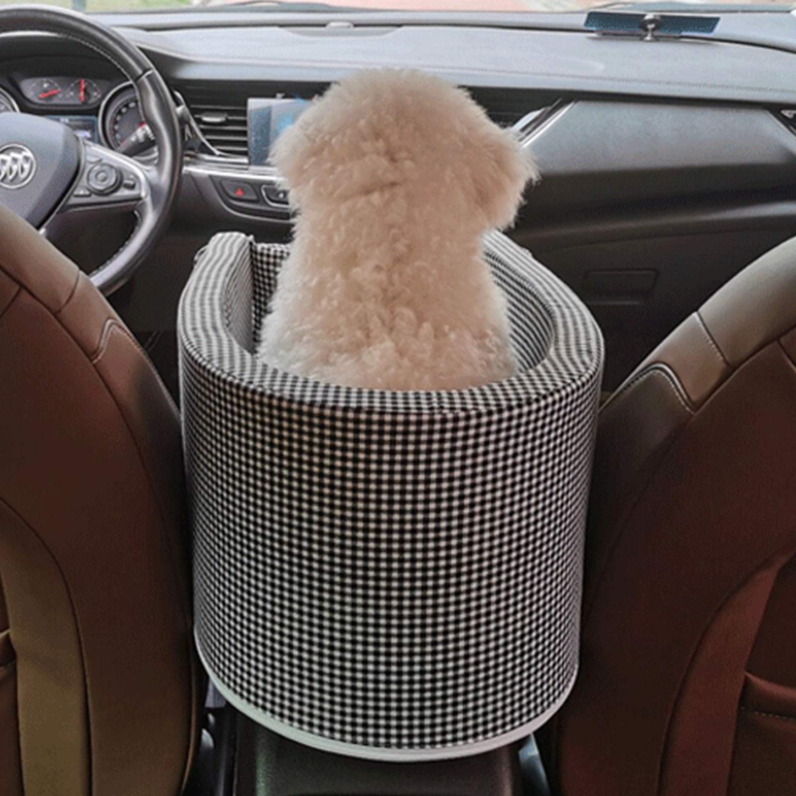Asiento De Coche para Cachorros Perros Y Gato,Asiento Elevador De Perros,Cama para Perro,Asiento del Coche De Seguridad para Perros Gatos con Cinturón De Seguridad