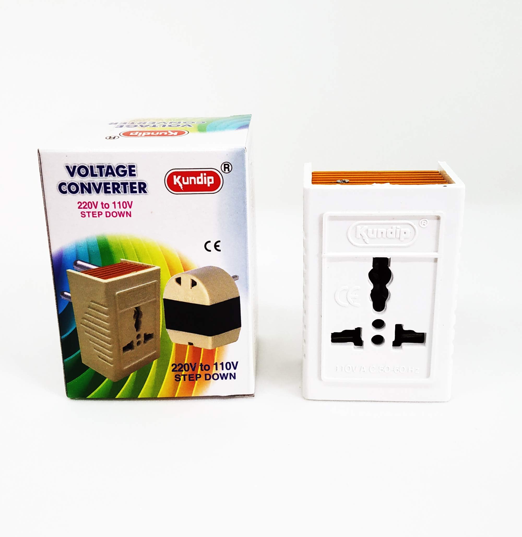 KUNDIP 2500W Electronic Step-Down Voltage Converter 220V to 110V | for USA Appliances in India | Universal Socket | Recommended for Appliances up to 1750W | Interval Use Only