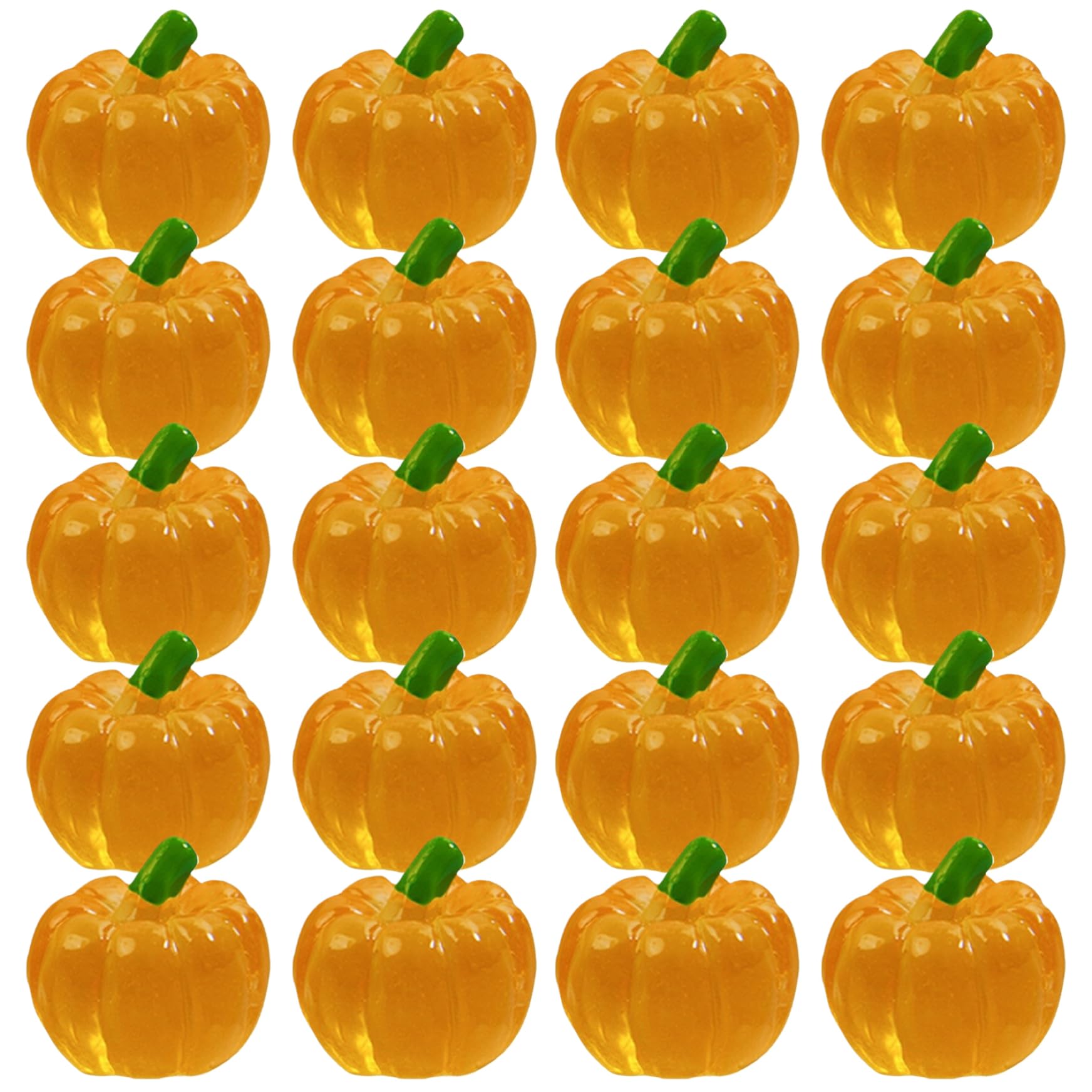 Pesoncarl Halloween Decorations, Halloween Mini Pumpkins, 20PCS Glow in The Dark Pumpkin Decor, Resin Pumpkins, Realistic for Decorating Party Craft DIY Table Decoration